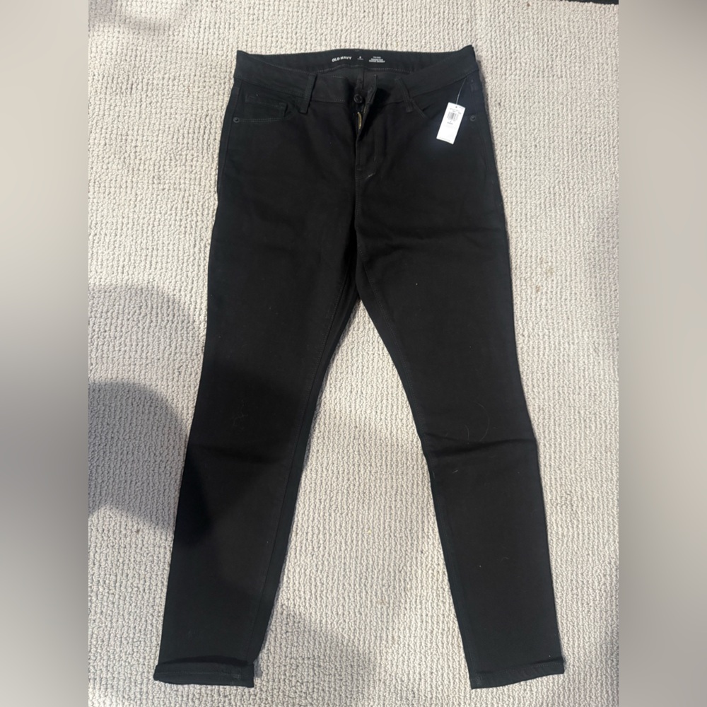 Old Navy Black Rockstar Denim Pants sz 6 short